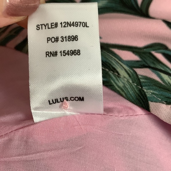 LULUS La Paz Pink and Green Leaf Print Tie-Front Midi Dress - Picture 16 of 16